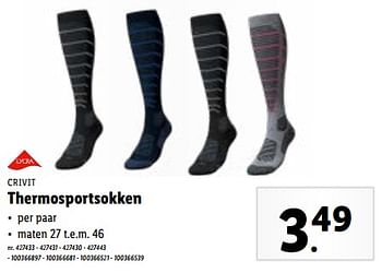 Promoties Thermosportsokken - Crivit - Geldig van 08/11/2023 tot 14/11/2023 bij Lidl