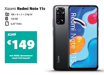 Promoties Xiaomi redmi note 11s - Xiaomi - Geldig van 31/10/2023 tot 13/11/2023 bij Base