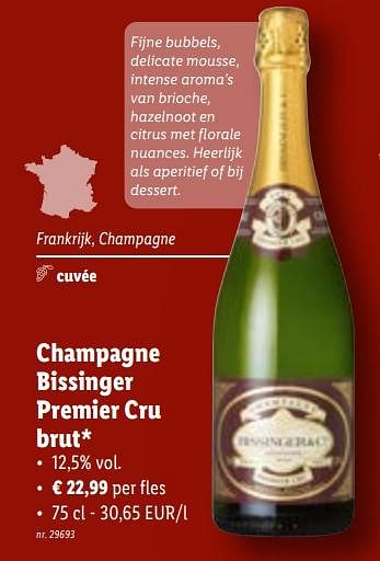 Promoties Champagne bissinger premier cru brut - Champagne - Geldig van 08/11/2023 tot 14/11/2023 bij Lidl