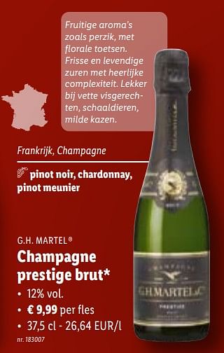Promoties Champagne prestige brut - Champagne - Geldig van 08/11/2023 tot 14/11/2023 bij Lidl