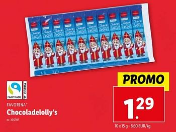 Promoties Chocoladelolly‘s - Favorina - Geldig van 08/11/2023 tot 14/11/2023 bij Lidl
