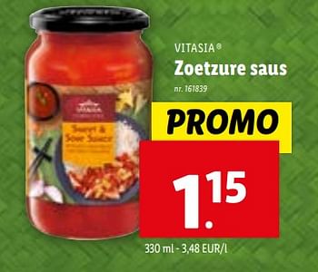 Promoties Zoetzure saus - Vitasia - Geldig van 08/11/2023 tot 14/11/2023 bij Lidl