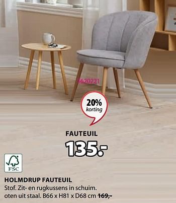 Promoties Holmdrup fauteuil - Huismerk - Jysk - Geldig van 30/10/2023 tot 26/11/2023 bij Jysk