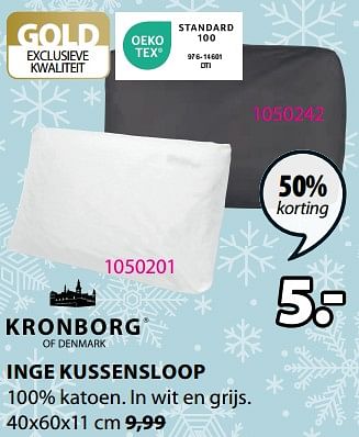 Promoties Inge kussensloop - Kronborg - Geldig van 30/10/2023 tot 26/11/2023 bij Jysk