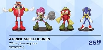 Promoties 4 prime speelfiguren - Sonic The Hedgehog - Geldig van 19/10/2023 tot 07/12/2023 bij Supra Bazar