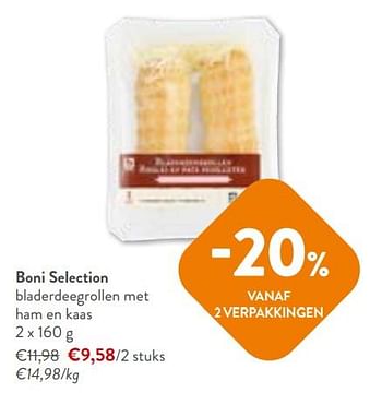 Promoties Boni selection bladerdeegrollen met ham en kaas - Boni - Geldig van 02/11/2023 tot 14/11/2023 bij OKay