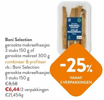 Promoties Boni selection gerookte makreelhaasjes - Boni - Geldig van 02/11/2023 tot 14/11/2023 bij OKay