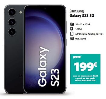Promotions Samsung galaxy s23 5g - Samsung - Valide de 31/10/2023 à 13/11/2023 chez Base