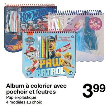 Promotions Album à colorier avec pochoir et feutres - Produit maison - Zeeman  - Valide de 04/11/2023 à 10/11/2023 chez Zeeman