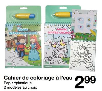 Promotions Cahier de coloriage à l’eau - Produit maison - Zeeman  - Valide de 04/11/2023 à 10/11/2023 chez Zeeman