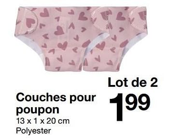 Promotions Couches pour poupon - Produit maison - Zeeman  - Valide de 04/11/2023 à 10/11/2023 chez Zeeman