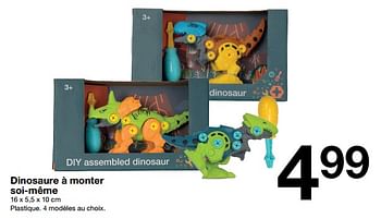 Promotions Dinosaure à monter soi-même - Produit maison - Zeeman  - Valide de 04/11/2023 à 10/11/2023 chez Zeeman