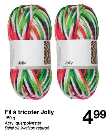 Promotions Fil à tricoter jolly - Produit maison - Zeeman  - Valide de 04/11/2023 à 10/11/2023 chez Zeeman