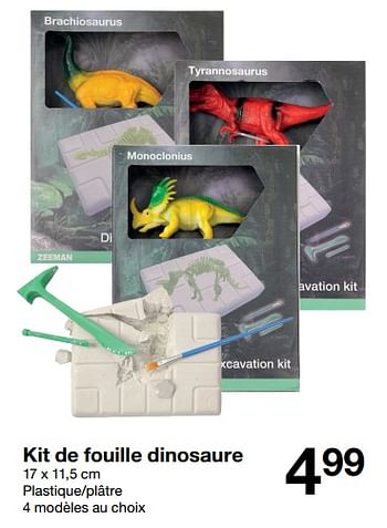 Promotions Kit de fouille dinosaure - Produit maison - Zeeman  - Valide de 04/11/2023 à 10/11/2023 chez Zeeman