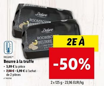 Promotions Beurre à la truffe - Deluxe - Valide de 08/11/2023 à 14/11/2023 chez Lidl