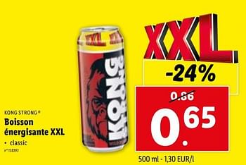 Promotions Boisson énergisante xxl - Kong Strong - Valide de 08/11/2023 à 14/11/2023 chez Lidl