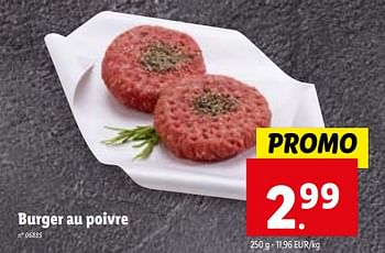 Promotions Burger au poivre - Produit maison - Lidl - Valide de 08/11/2023 à 14/11/2023 chez Lidl