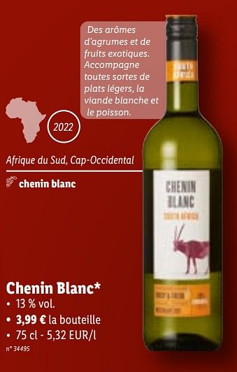 Promotions Chenin blanc - Vins blancs - Valide de 08/11/2023 à 14/11/2023 chez Lidl