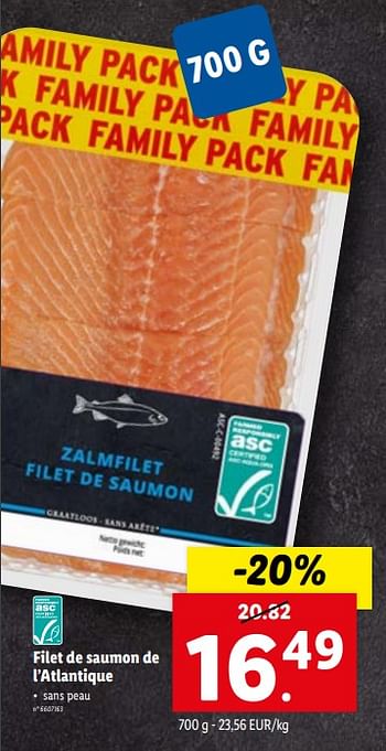 Promotions Filet de saumon de l’atlantique - Produit maison - Lidl - Valide de 08/11/2023 à 14/11/2023 chez Lidl