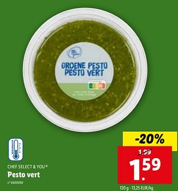 Promotions Pesto vert - Chef select & you - Valide de 08/11/2023 à 14/11/2023 chez Lidl