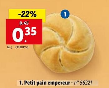 Promotions Petit pain empereur - Produit maison - Lidl - Valide de 08/11/2023 à 14/11/2023 chez Lidl