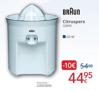 Promoties Braun citruspers cj3050 - Braun - Geldig van 01/11/2023 tot 12/11/2023 bij Eldi