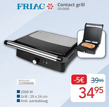 Promoties Friac contact grill gr-0600 - Friac - Geldig van 01/11/2023 tot 12/11/2023 bij Eldi