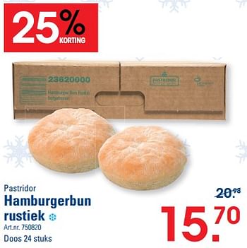 Promotions Hamburgerbun rustiek - Pastridor - Valide de 02/11/2023 à 23/11/2023 chez Sligro