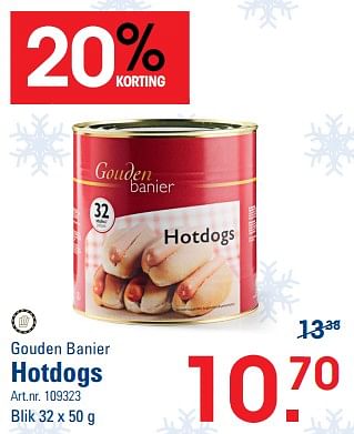 Promotions Hotdogs - Gouden Banier - Valide de 02/11/2023 à 23/11/2023 chez Sligro