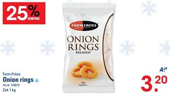 Promotions Onion rings - FarmFrites - Valide de 02/11/2023 à 23/11/2023 chez Sligro