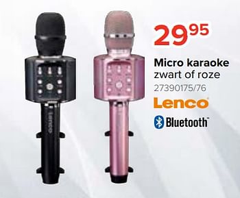 Promotions Micro karaoke zwart of roze - Lenco - Valide de 20/10/2023 à 06/12/2023 chez Euro Shop
