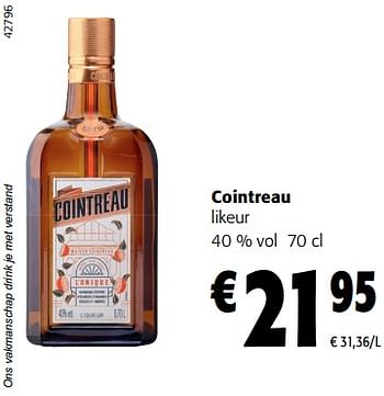 Promoties Cointreau likeur - Cointreau - Geldig van 02/11/2023 tot 14/11/2023 bij Colruyt