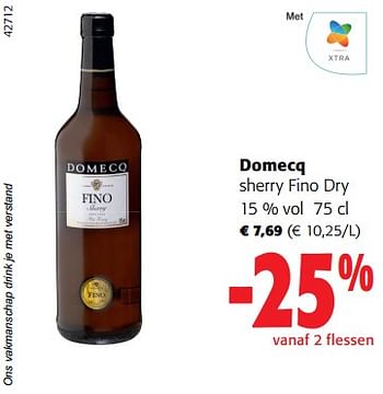 Promoties Domecq sherry fino dry - Domecq - Geldig van 02/11/2023 tot 14/11/2023 bij Colruyt