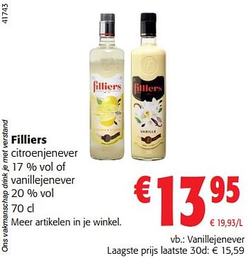 Promoties Filliers vanillejenever - Filliers - Geldig van 02/11/2023 tot 14/11/2023 bij Colruyt