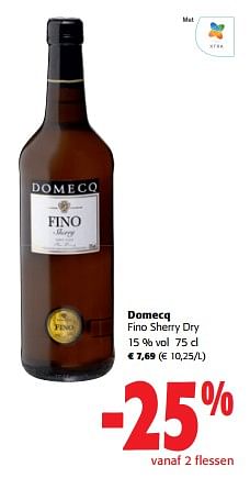 Promoties Domecq fino sherry dry - Domecq - Geldig van 02/11/2023 tot 14/11/2023 bij Colruyt