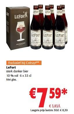 Promoties Lefort sterk donker bier - Lefort - Geldig van 02/11/2023 tot 14/11/2023 bij Colruyt