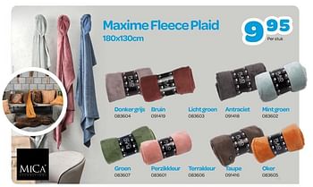 Promoties Maxime fleece plaid - Mica Decorations - Geldig van 30/10/2023 tot 10/12/2023 bij Happyland