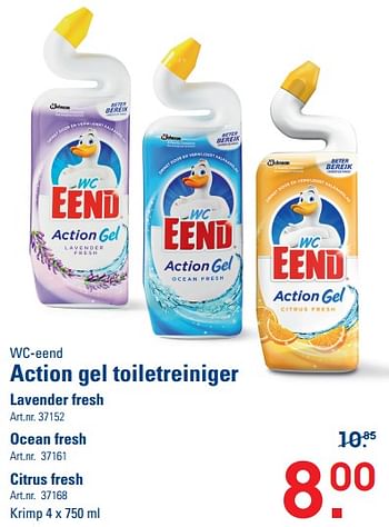 Promoties Action gel toiletreiniger - WC Eend - Geldig van 26/10/2023 tot 13/11/2023 bij Sligro