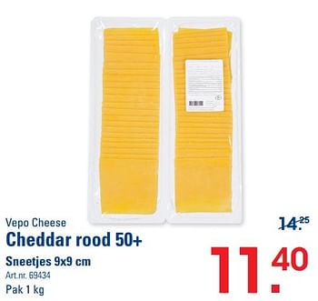 Promoties Cheddar rood 50+ - Vepo Cheese - Geldig van 26/10/2023 tot 13/11/2023 bij Sligro
