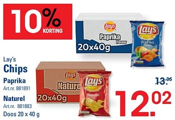Promoties Chips - Lay's - Geldig van 26/10/2023 tot 13/11/2023 bij Sligro
