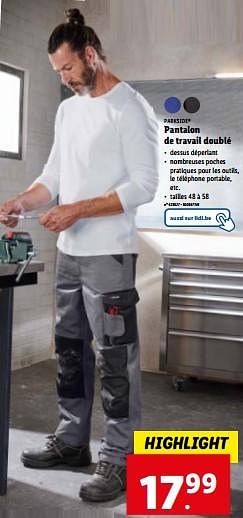 Pantalon lidl travail hot sale