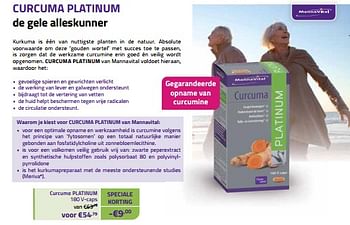 Promoties Curcuma platinum - Mannavital - Geldig van 01/11/2023 tot 30/11/2023 bij Mannavita