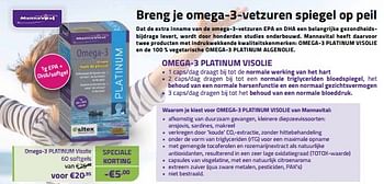 Promoties Omega-3 platinum visolie - Mannavital - Geldig van 01/11/2023 tot 30/11/2023 bij Mannavita
