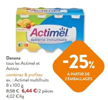 Promotions Actimel multifruits - Danone - Valide de 02/11/2023 à 14/11/2023 chez OKay
