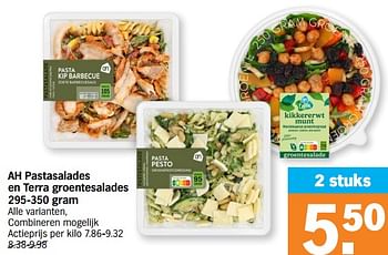 Promotions Ah pastasalades en terra groentesalades - Produit Maison - Albert Heijn - Valide de 06/11/2023 à 12/11/2023 chez Albert Heijn
