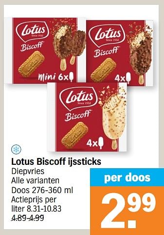 Promoties Lotus biscoff ijssticks - Lotus Bakeries - Geldig van 06/11/2023 tot 12/11/2023 bij Albert Heijn