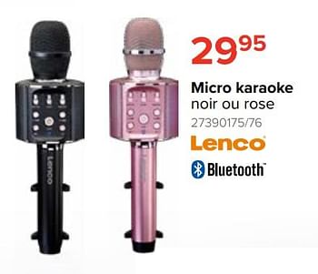 Promoties Micro karaoke noir ou rose - Lenco - Geldig van 20/10/2023 tot 06/12/2023 bij Euro Shop