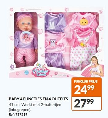 Promoties Baby 4 functies en 4 outfits - Huismerk - Fun - Geldig van 08/11/2023 tot 12/11/2023 bij Fun