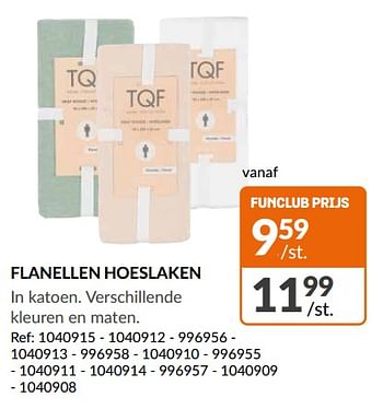 Promoties Flanellen hoeslaken - TQF - Geldig van 08/11/2023 tot 12/11/2023 bij Fun
