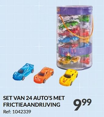 Promoties Set van 24 auto’s met frictieaandrijving - Huismerk - Fun - Geldig van 08/11/2023 tot 12/11/2023 bij Fun
